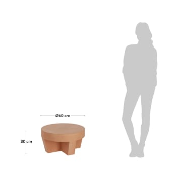 Table basse ronde Vilena en terre cuite de Ø 60 cm - dimensions