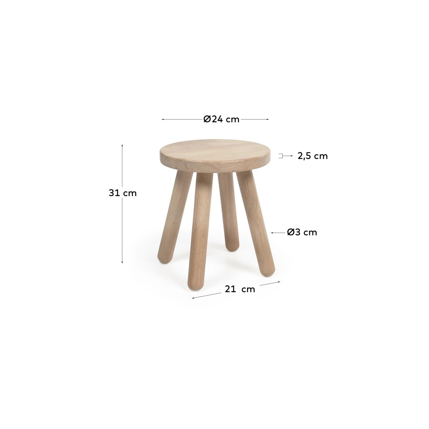 rubber wood stool