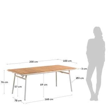 Robyn table 200 x 100 cm - sizes
