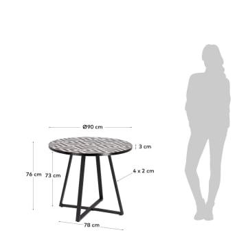 Tella table Ø 90 cm - sizes