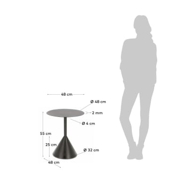 Yinan side table Ø 48 cm black - sizes