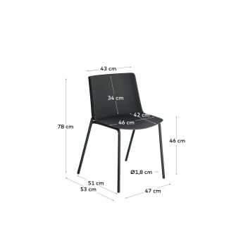 Outdoor Hannia black chair - sizes