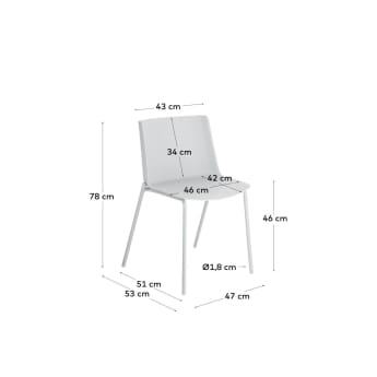 Krzesło Hannia szare - rozmiary