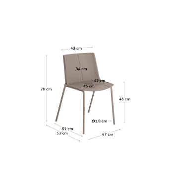 Krzesło Hannia brązowe - rozmiary
