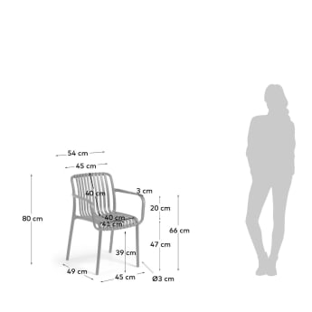 Chaise de jardin Isabellini gris clair - dimensions