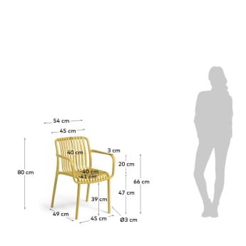Chaise de jardin Isabellini jaune - dimensions