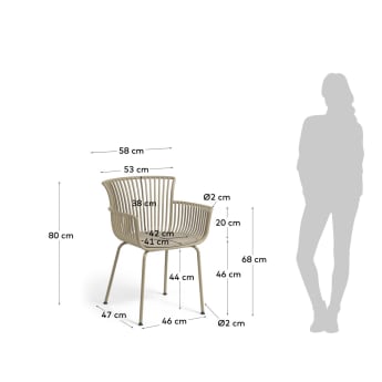 Surpika outdoor chair in beige - sizes