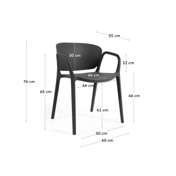 Ania black garden chair - sizes