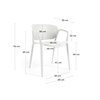 Καρέκλα εξωτερικού χώρου 100% Ania, λευκό - μεγέθη
