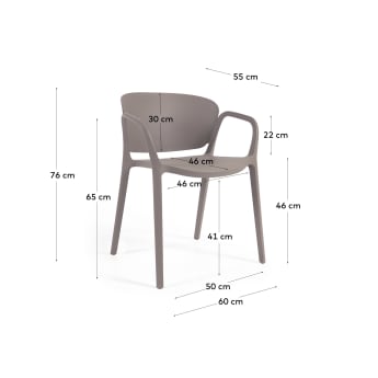Καρέκλα εξωτερικού χώρου 100% Ania, καφέ - μεγέθη