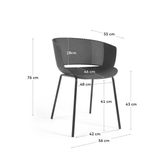 Καρέκλα εξωτερικού χώρου 100% Yeray, μαύρο - μεγέθη