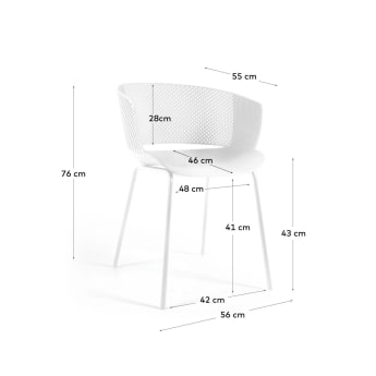 Καρέκλα εξωτερικού χώρου 100% Yeray, λευκό - μεγέθη