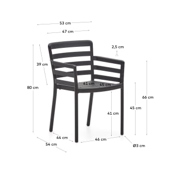 Nariet outdoor chair in black plastic - sizes
