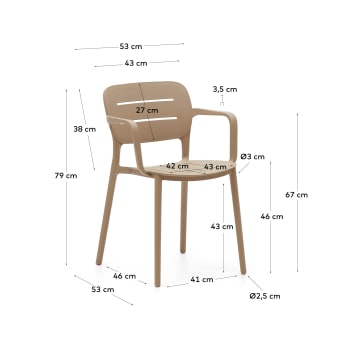 Morella stackable outdoor chair in beige - sizes