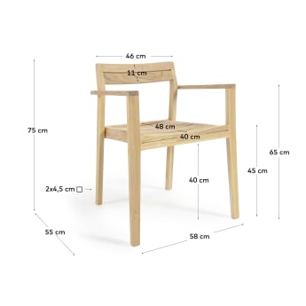 Victoire stackable solid teak outdoor chair - sizes
