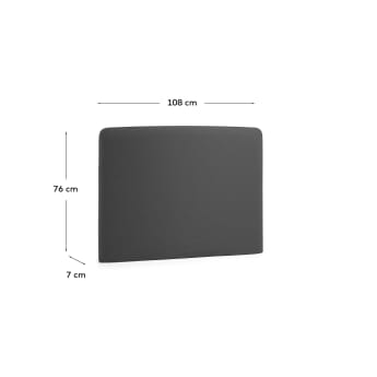 Tête de lit déhoussable Dyla graphite pour lit de 90 cm - dimensions