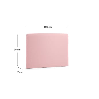 Tête de lit déhoussable Dyla rose pour lit de 90 cm - dimensions