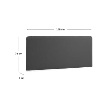 Tête de lit déhoussable Dyla noire pour lit de 150 cm - dimensions