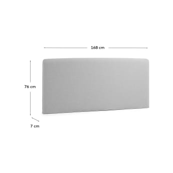 Capçal desenfundable Dyla gris per a llit de 150 cm - mides