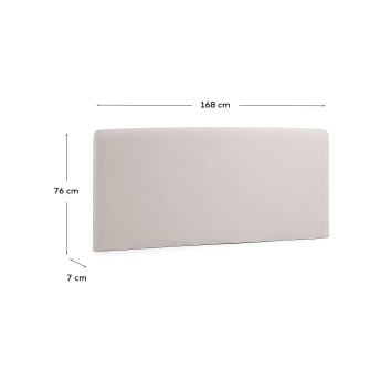 Tête de lit déhoussable Dyla beige pour lit de 150 cm - dimensions