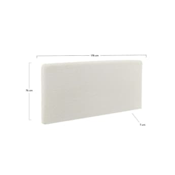 Tête de lit déhoussable Dyla en bouclette blanche pour lit de 160 cm - dimensions