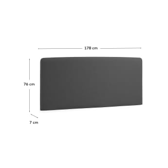 Tête de lit déhoussable Dyla graphite pour lit de 160 cm - dimensions