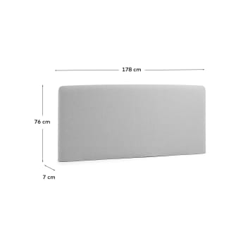Tête de lit déhoussable Dyla grise pour lit de 160 cm - dimensions