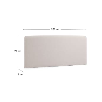 Tête de lit déhoussable Dyla beige pour lit de 160 cm - dimensions