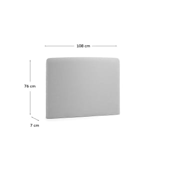 Housse de tête de lit Dyla grise pour lit de 90 cm - dimensions