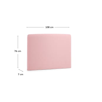 Funda capçal Dyla rosa per a llit de 90 cm - mides