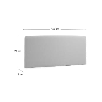 Housse de tête de lit Dyla grise pour lit de 150 cm - dimensions