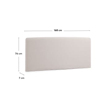 Housse de tête de lit Dyla beige pour lit de 150 cm - dimensions