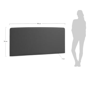 Housse de tête de lit Dyla noire pour lit de 160 cm - dimensions