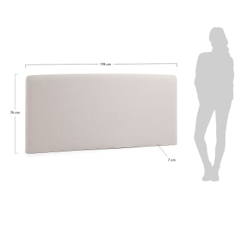 Housse de tête de lit Dyla beige pour lit de 160 cm - dimensions