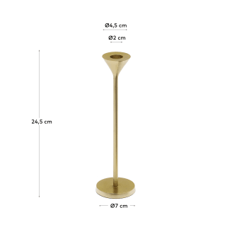 Morgana small gold metal candle holder - sizes