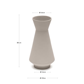Monells ceramic vase in beige, 38 cm - sizes