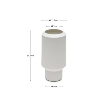 Vase petit format Estartit en céramique blanc 27,5 cm - dimensions