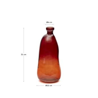 Vase Brenna en verre marron 100% recyclé 51 cm - dimensions