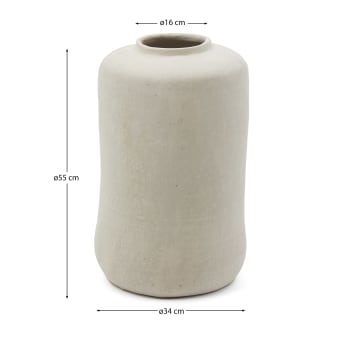 Serina Vase aus Pappmaché weiß 34 cm - Größen