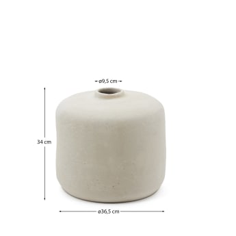 Vaas Serina van wit papier-maché 36,5 cm - maten