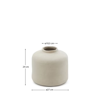 Vase Serina en papier mâché blanc 27 cm - dimensions