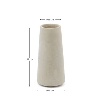 Silvara papier mâché vase in white 16 cm - sizes
