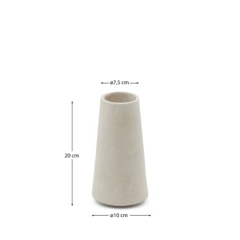 Vase Silvara en papier mâché blanc 10 cm - dimensions