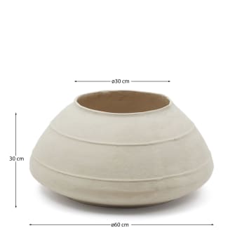 Sylan papier mâché vase in white 60 cm - sizes