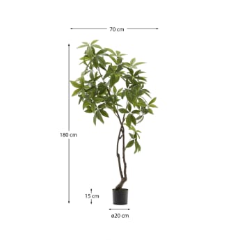 Artificial Pachira tree in black pot 180 cm - sizes