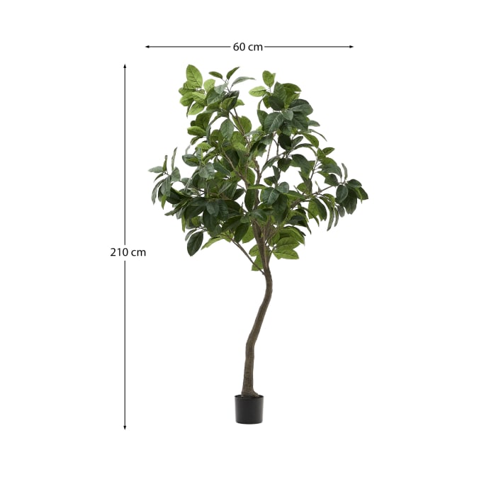 Albero artificiale di Ficus con vaso nero 210 cm