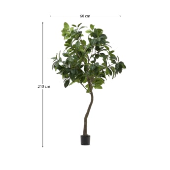 Arbre artificial Ficus amb test negre 210 cm - mides