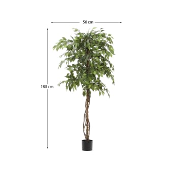 Arbre artificial Ficus amb test negre 180 cm - mides