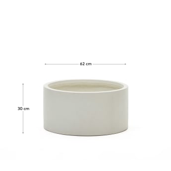 Vaso Aiguablava in cemento bianco Ø 62 cm - dimensioni
