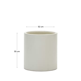 Aiguablava plant pot in white cement, Ø 52 cm - sizes